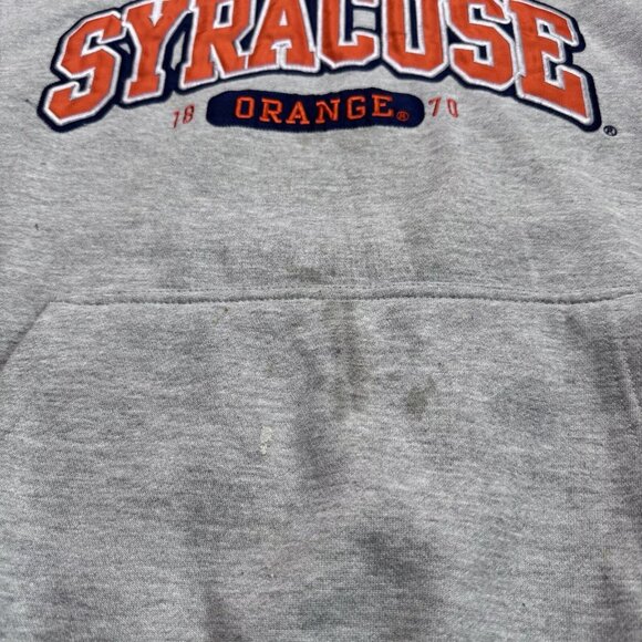 Vintage Syracuse Hoodie Mens XL Gray Pullover Long Sleeve Embroidered Logo - Picture 5 of 14